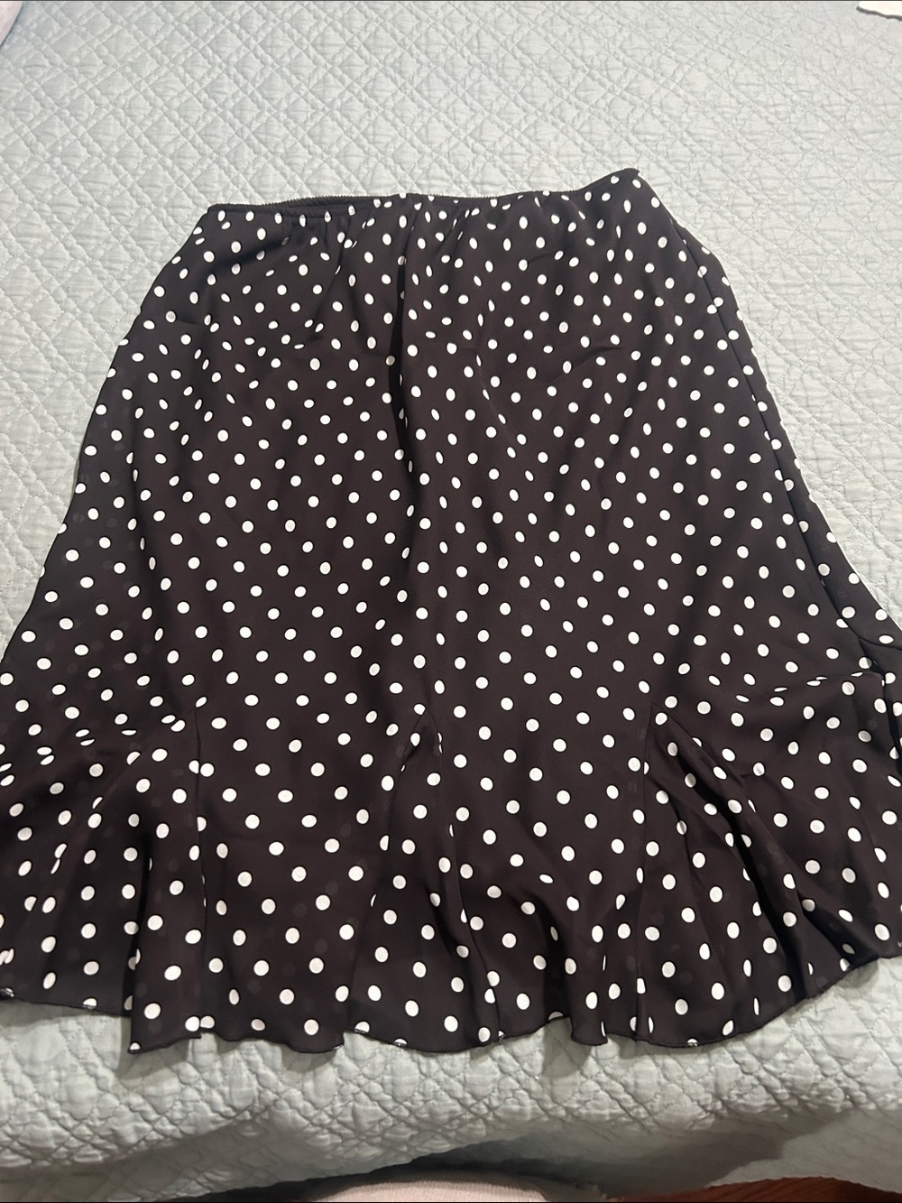 Worthington Black Polka Dot Midi Skirt